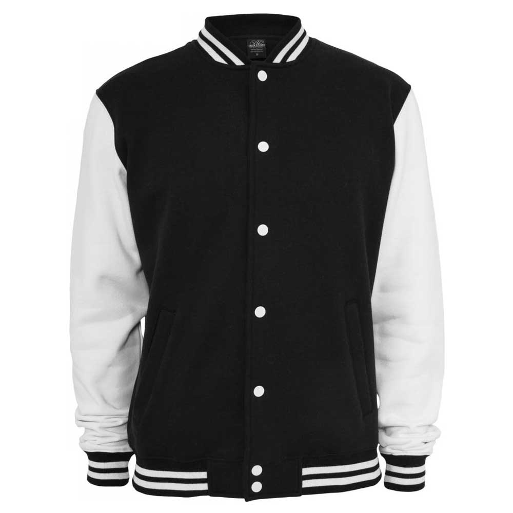 Urban Classics - 2-Tone Sweat College jacket - Noir/Blanc